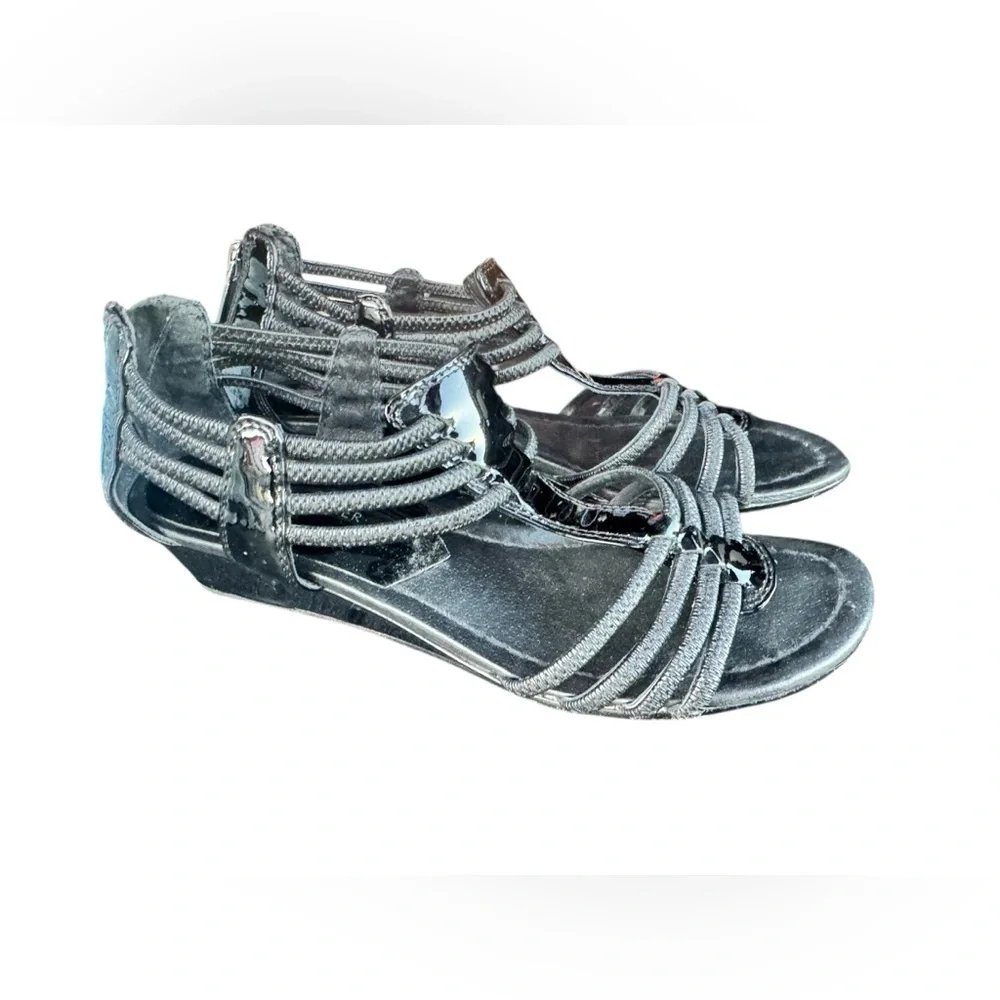 Donald J. Pliner Black Gladiator Style Wedges Size 8